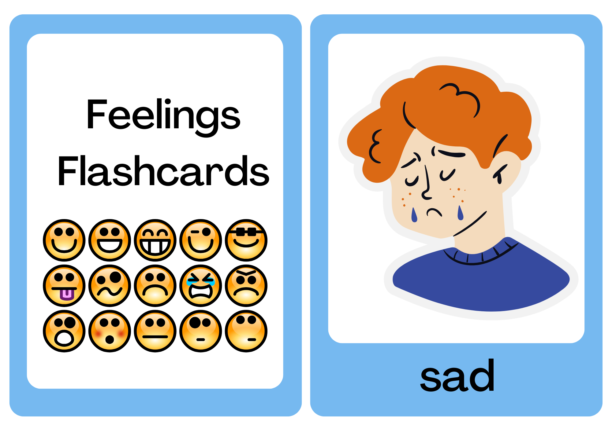Feelings and Emotions Flashcards for Kids – Learning Made Fun