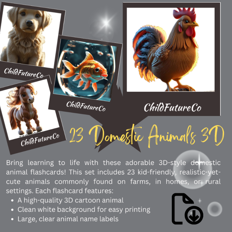 23 Domestic Animals 3D
