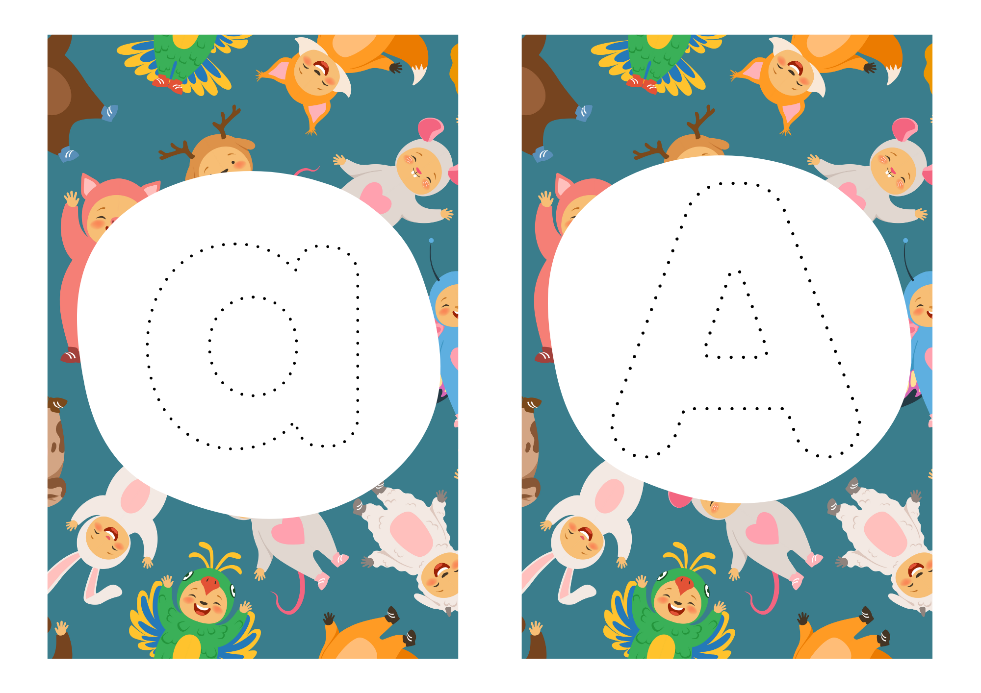 Printable Upper and Lowercase Alphabet Tracing Cards – A to Z with Fun Backgrounds (A4 Size)