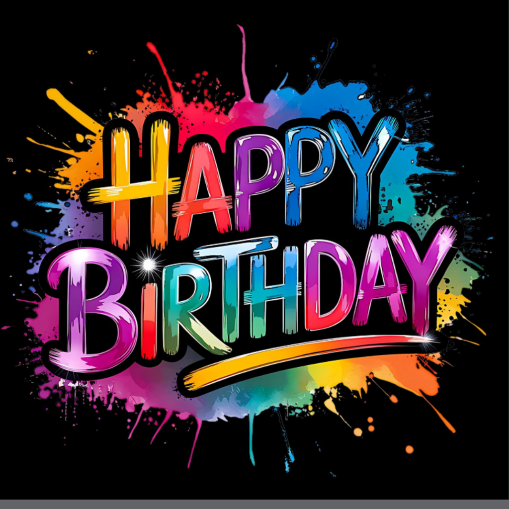 50 Birthday Text PNGs | Bold Colorful & Metallic Clipart for Party Designs