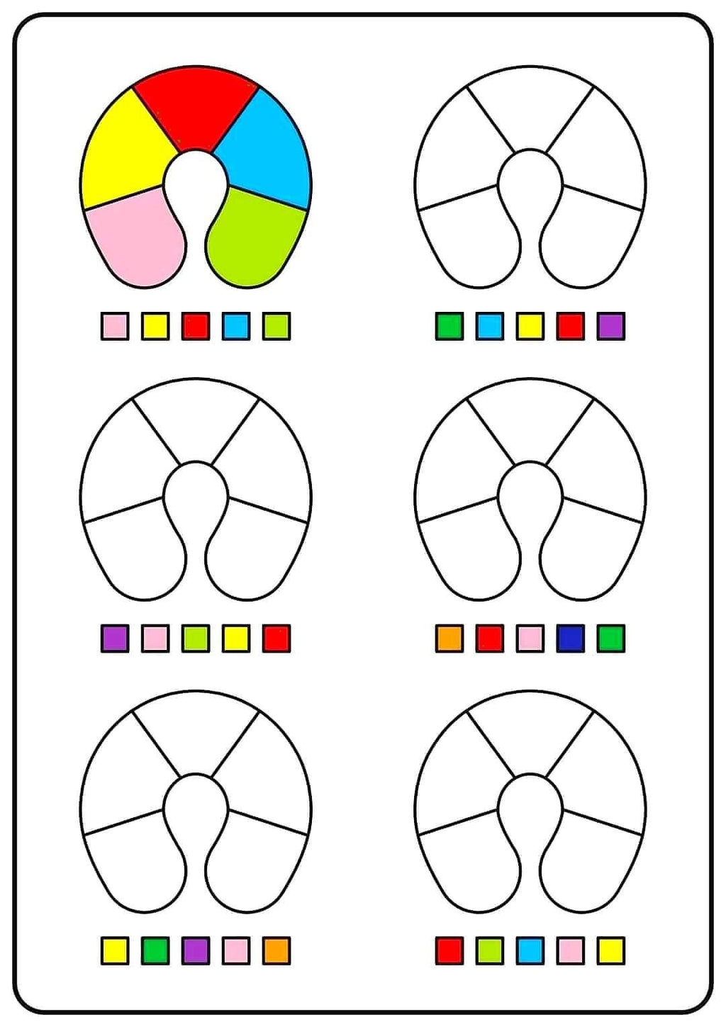 Fun Color Matching & Coloring Activity for Kids –60 Printable Learning Pages