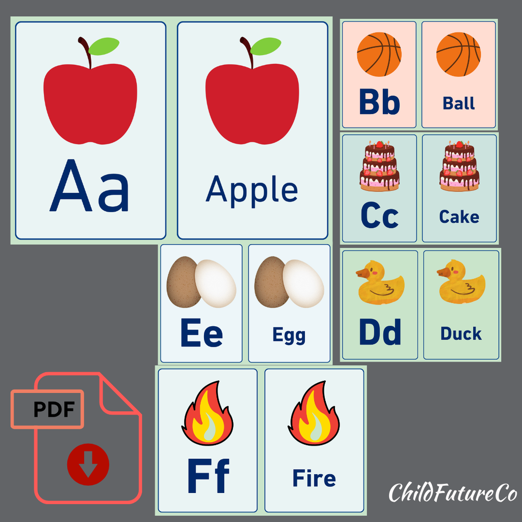 A–Z Alphabet Flashcards | Printable Educational Cards for Kids | ABC Learning (A4)