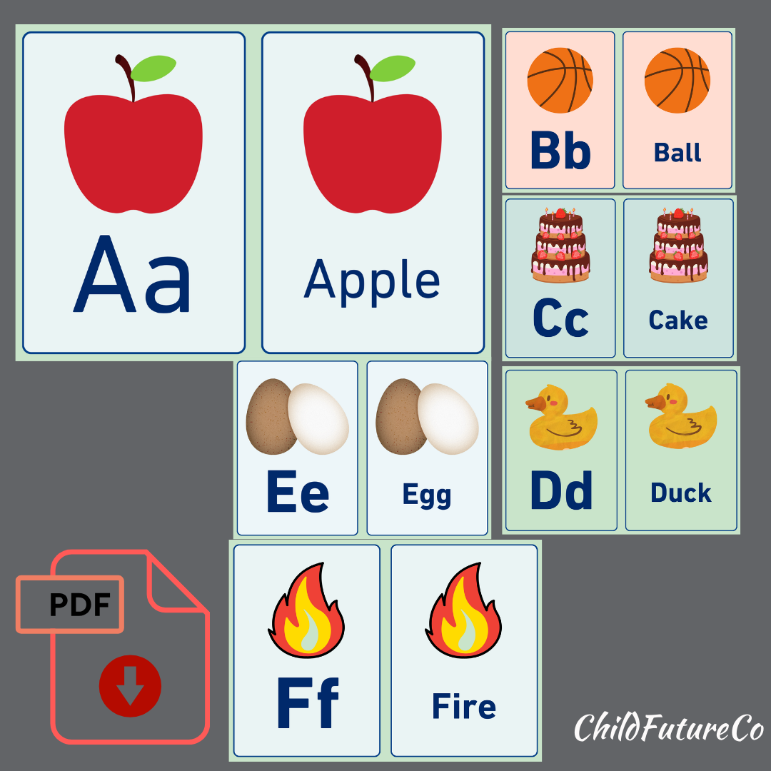 A–Z Alphabet Flashcards | Printable Educational Cards for Kids | ABC Learning (A4)