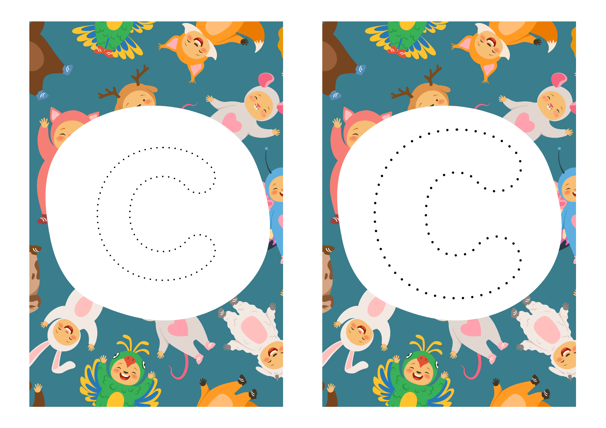 Printable Upper and Lowercase Alphabet Tracing Cards – A to Z with Fun Backgrounds (A4 Size)