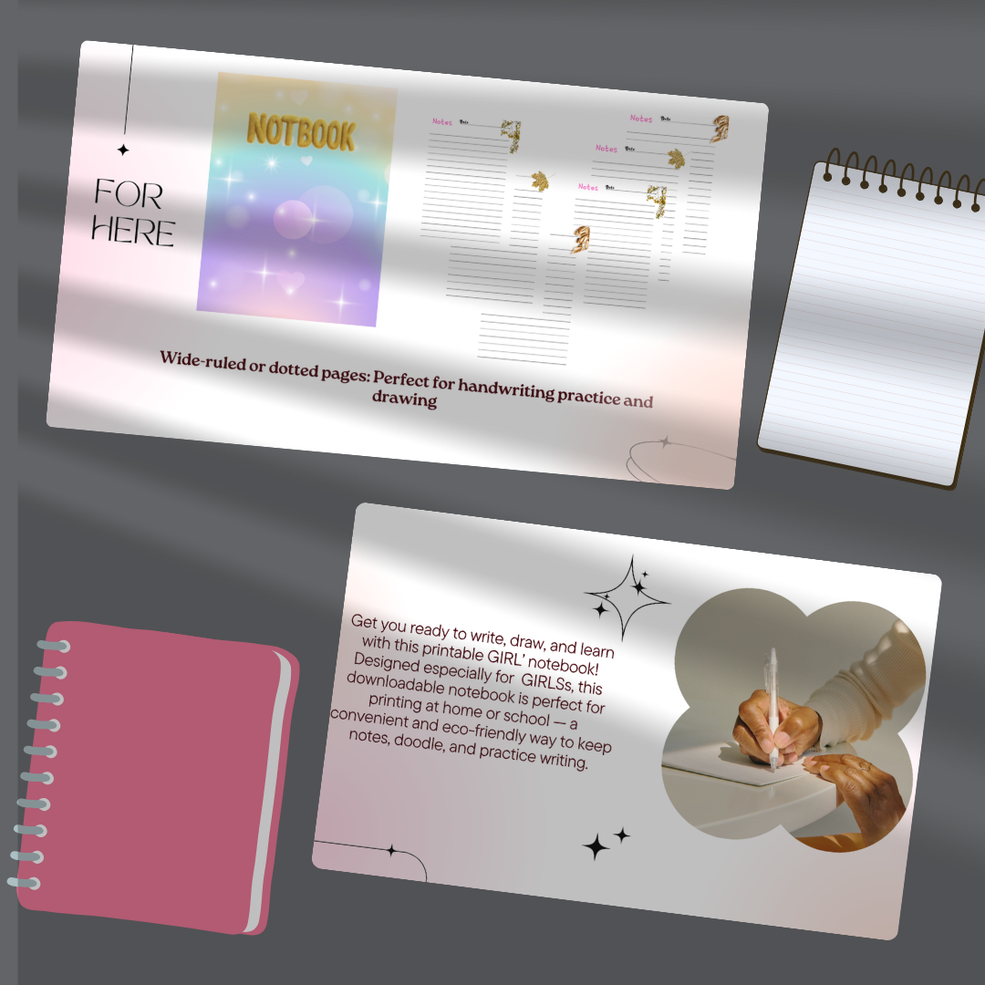 Printable GIRL’ Notebook – Instant Download for Fun and Easy Note-Taking!