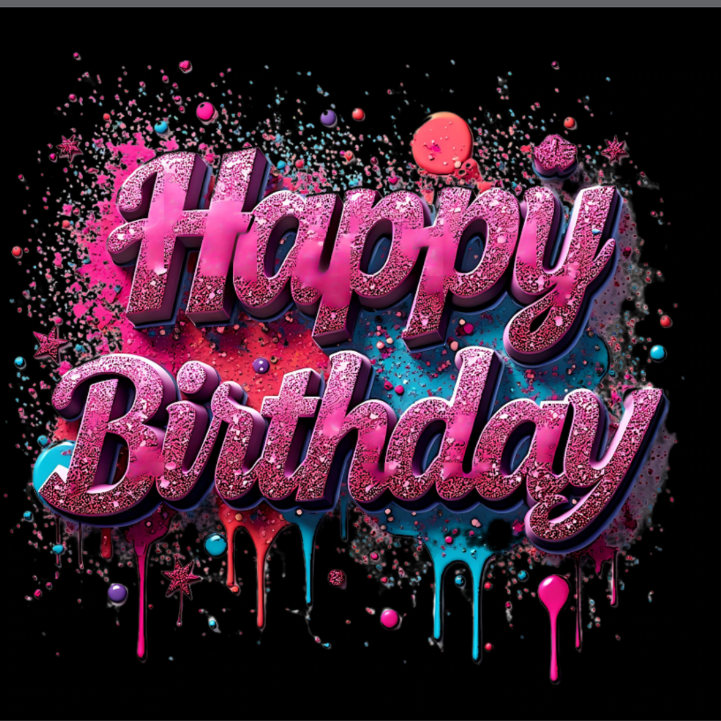 50 Birthday Text PNGs | Bold Colorful & Metallic Clipart for Party Designs