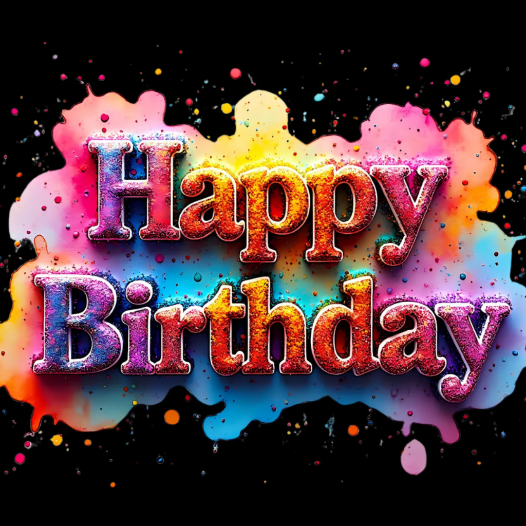 50 Birthday Text PNGs | Bold Colorful & Metallic Clipart for Party Designs