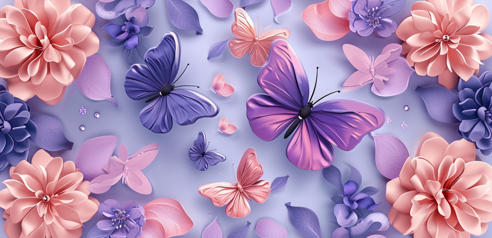 Butterfly & Floral Digital Art – Elegant Printable Design