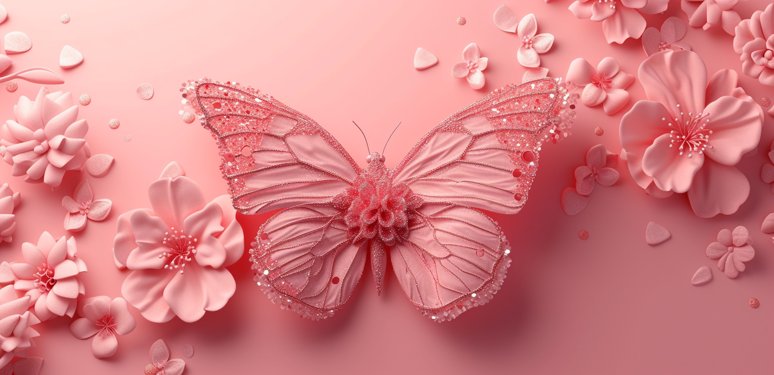 Butterfly & Floral Digital Art – Elegant Printable Design