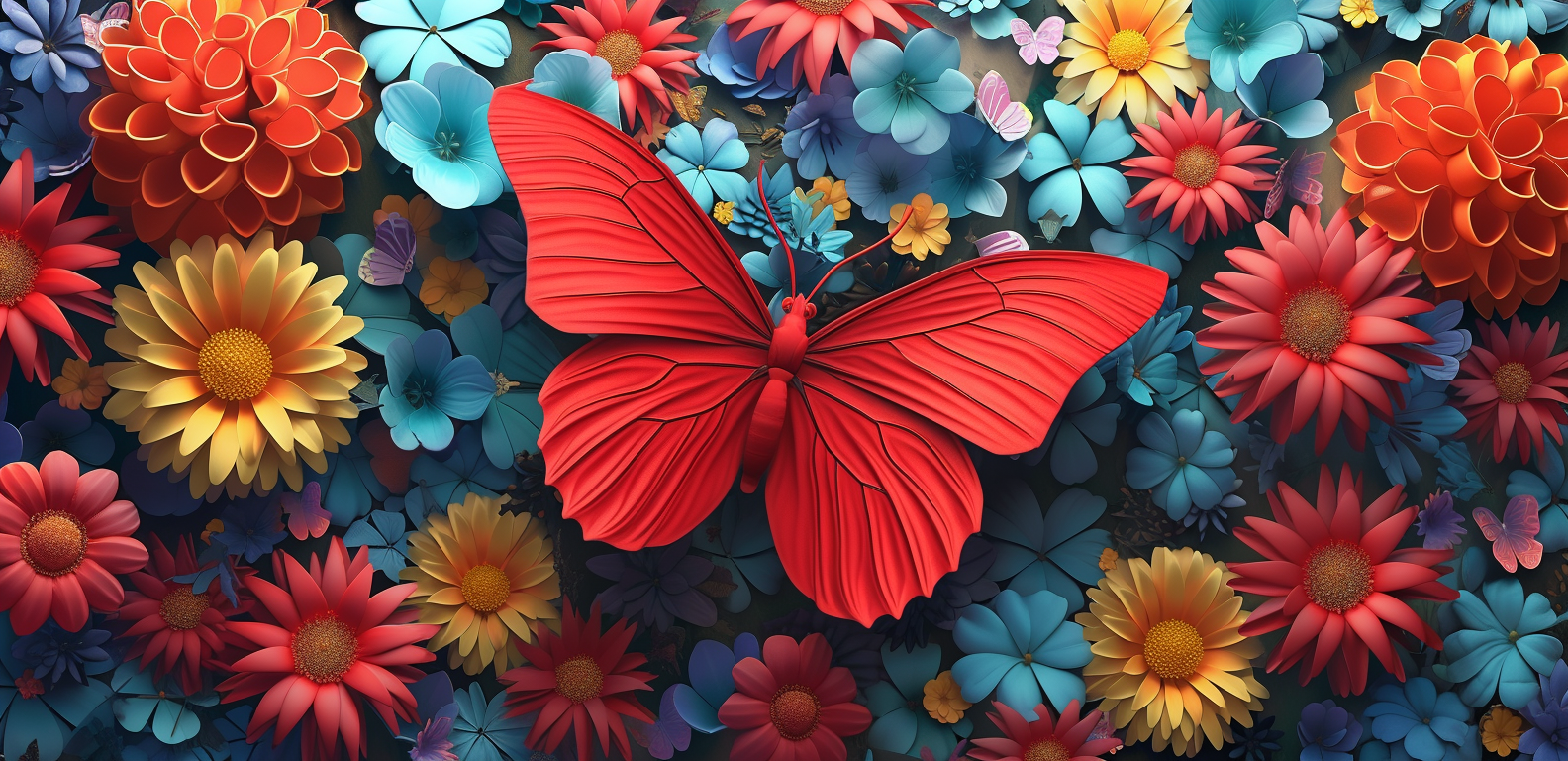 Butterfly & Floral Digital Art – Elegant Printable Design