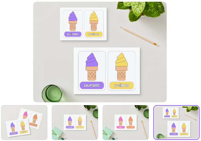 Ice Cream Colors Learning Posters – Fun Visual Arts for Kids