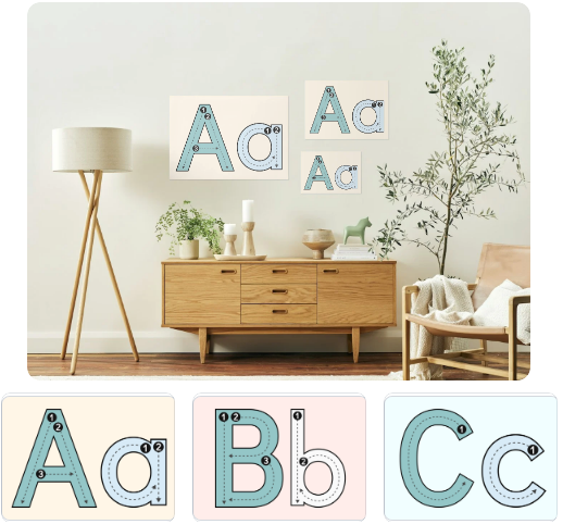 Upper & Lower Case Alphabet Poster | A3 Printable Wall Chart for Kids | ABC Learning