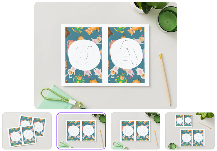 Printable Upper and Lowercase Alphabet Tracing Cards – A to Z with Fun Backgrounds (A4 Size)